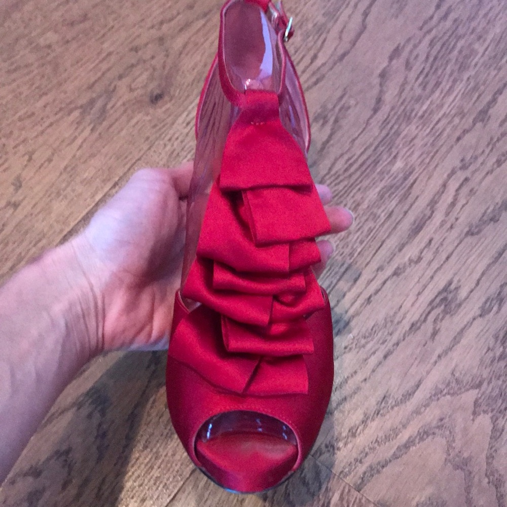Satin Red Shoes/Sandals - Picture 5 of 5
